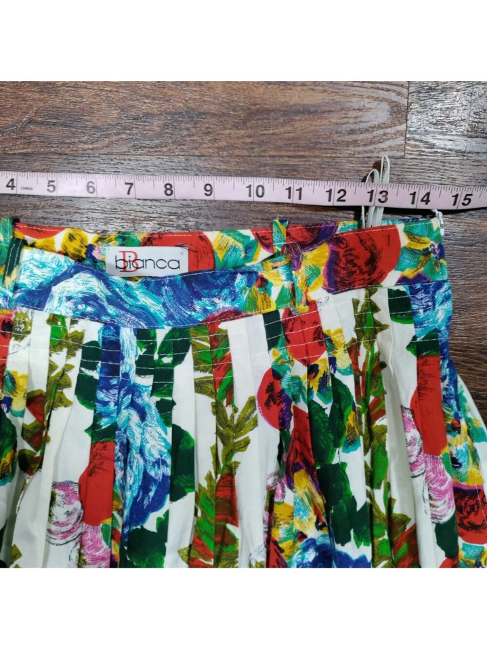 Bianca Floral Twee skirt M Pleated A-Line Floral Modesty Boho Prairie Vintage - Picture 8 of 11